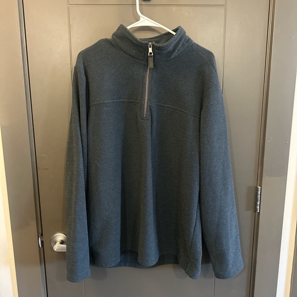 Men's Half-Zip Sweater - Dark Blue - Picture 1 of 3